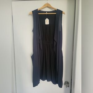 NWT COA Grayish Blueish Black, Waterfall Front, Sleeveless Cardigan - size XS/S